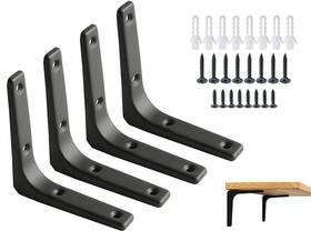 Sayayo 659438907285 4 Pcs Iron Wall Shelf Bracket X Inch Black