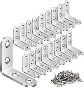 Seansda 194852638518 18pcs L Bracket Corner Brace Stainless Steel Brackets 40 Mm Silver