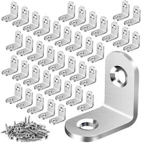 Seansda 607535829818 40pcs L Bracket Corner Brace Sets Stainless Steel 20 Mm Silver