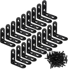 Seansda 638479262249 18pcs L Bracket Corner Brace Stainless Steel Brackets 40 Mm Black