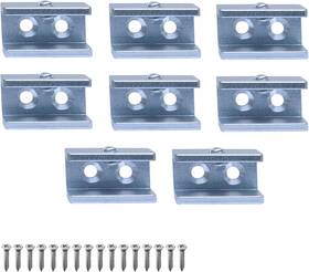 231128 Seimneire 8 Pack Glass Shelf Bracket Floating 10-12mm Silver Rectangle