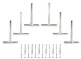 Dx160321 Seimneire 6pcs 4 Inch Floating Shelf Bracket Heavy Brushed Nickel