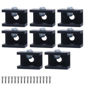 Dx231128-569 Seimneire 8 Pack Glass Shelf Bracket Floating 5-8mm Black Square