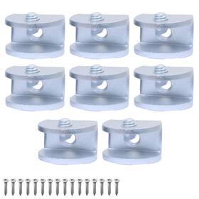 Dx231128-576 Seimneire 16 Pack Glass Shelf Bracket 6-8mm Silver Semicircle