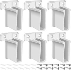 Hsn-0058 Sel Natural 6 Pack Wire Shelf End Brackets Closet Shelves Plastic Wall White