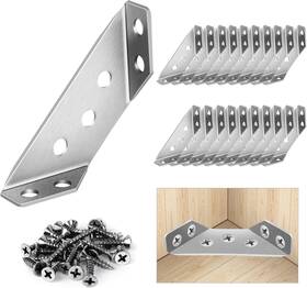 Ssfc367 Sissinda 20pcs Universal Stainless Steel Furniture Corner Connector 20 Pcs Silver