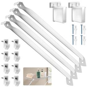 Wsb082 Sissinda 12 Inch Wire Shelf Brackets Set 4 Pack Metal White Closet