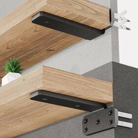 Tzj6-6p Skysen 6 Pack Inch Floating Shelf Bracket Shelves Brackets Wood Black