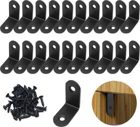 Soogree 750250659243 20 Pcs L Bracket Corner Brace Sets Black Stainless Steel Long
