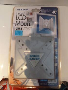 Space Saver 701762304008 New Fixed Lcd Mount Up To 40 Inch / Model #30400