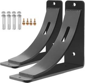 Spaceeup 601707190225 7 Inch X 6 Heavy Duty Shelf Brackets 2 Pcs Load Capacity 7x6x2 Black