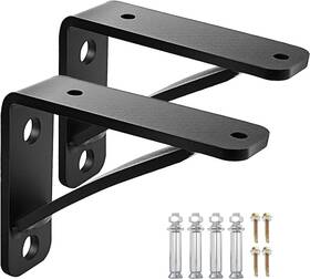Sjzj-4 Spaceeup 2pcs Heavy Duty Shelf Brackets 4 X Inch X5 X1.5 Black