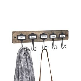 A28690 Spectrum Diversified Vintage Living Wall Mount 5 A-hook With Nameplates For