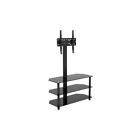 Stand Flatscreen Panel Tv 47 Glass Black " Tall Shelves Bracket Mount Modern