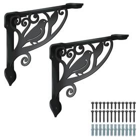 Hjew-wh0115-004s-us23 Superdant 2 Pack Branch And Bird Shelves Brackets Heavy 21x17.2x4.5cm Black