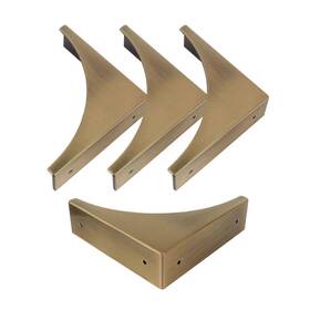 20023003hj-4 Sutfmwe Metal Corner Protector 4 Pcs - Decorative Brackets Retro Brass