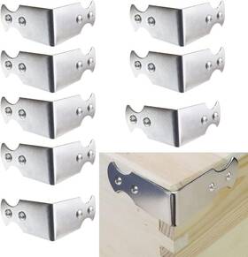 Sutfmwe 746555699343 8 Pcs Metal Corner Protector For Furniture Decorative Brackets Silver