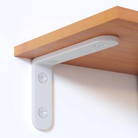 Debaojia016 Taiwemtbro 8 Pcs White L Shelf Bracket 4 4inch/100x64x3.5mm 08 Pack