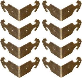 000025 Tiazza 8pcs Right Angle Brass Box Corner Protector 2.05x0.98/52x25mm Antique Bronze