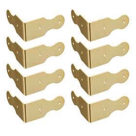 X0.91 Tiazza 733205025492 8pcs Pure Brass Box Corner Protector 1.97 Inch /50x23mm Gold