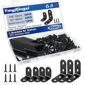 Yy024-b Tmyjfjingxi 24pcs Black L Corner Brackets For Shelves 2sizes