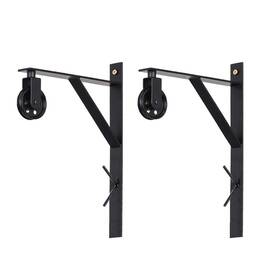 Tt0851 Topotdor Wall Mount Bracket And Pulley Set Of 2 For Vintage Farmhouse Black