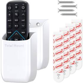 Totalmount 893632002845 2 Pcs Remote Holders No-drill Wall Mount Hole-free White Universal Holder