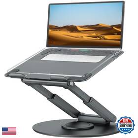 Tounee B09y8b81f7 Telescopic Laptop Stand For Desk 360 Swivel Base Sit To Height