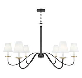 Tw122126bnb Trade Winds Lighting 6-light Chandelier In Black With Natural Brass Accents By Meridian