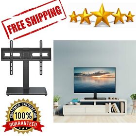 24521351 Tv Stands Height Adjustable Tilt Swivel Mount With Tempered Glass Base