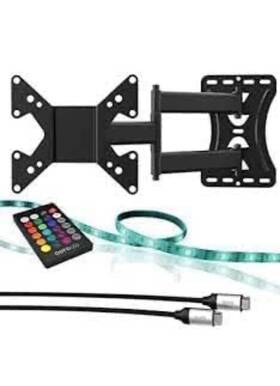 Tzumi 841351176453 Tv Wall Mount Auraled 32 Inch - 55 Bundle Led Multi Color Strip And Hdmi Cable New