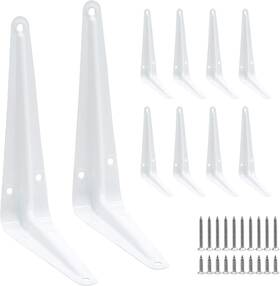 211224 Uenhoy 10 Pack White Shelf Brackets 6 Inch Metal X 5