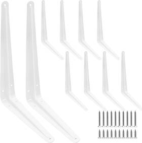 250729 Uenhoy 10 Pack White Shelf Brackets 12 Inch Metal Floating X