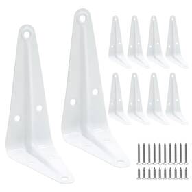 Uenhoy211224-012 Uenhoy 10 Pack White Shelf Brackets 4 Inch Metal Floating X 3
