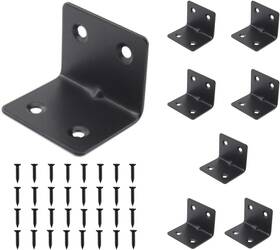 0784-bl Ulifestar Heavy Duty Stainless Steel Corner 38 30 30mm 4 Screw Holes Black