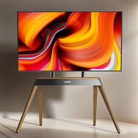 0de20235344 Unho 40-86 Inch Floor Tv Stand Stable Trapezoidal Legs Display Height Adjustable