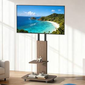 0de20235961 Unho 40 Inch -75 Heavy Duty Steel Tv Stand Rolling Cart With 2 Shelves Load Up To 80kg