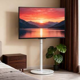 Unho 427274849297 Universal Floor Tv Stand Marble Base For 40-75 Inch Swivel Height Adjustable Mount