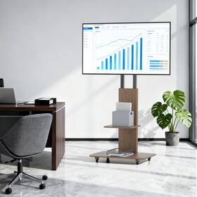 Bnvu2nivwh Unho Universal Mobile Tv Stand Mount With Mdf Shelves For 40-75ftft Tilts Up And Down