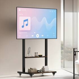 Zxc852we757 Unho Universal 40-86 Inch Height Adjustable Rolling Tv Stand With Wheels 2 Shelves