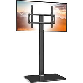 Ht1002b Universal Floor Tv Stand With Mount 80 Degree Swivel Height Adjustable