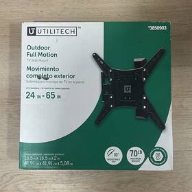 3850903 Utilitech Outdoor Full Motion Tv Wall Mount 24-65 In 70 Lb Black