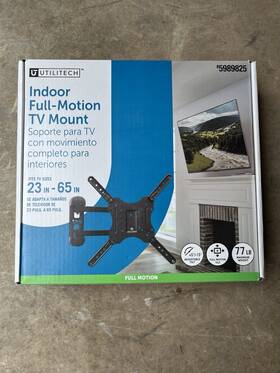5989825 Utilitech Full Motion Tv Wall Mount 23 Inch -65 Tilt Swivel 77lb Max #5989825