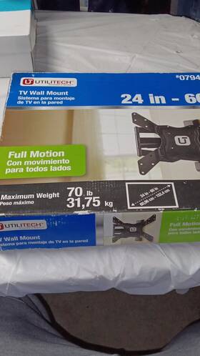 Lwo1011 Utilitech Full Motion Tv Wall Mount Black Fits 24-60 In Screens Max 70 Lb
