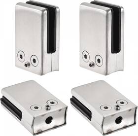 22061600 Uxcell 304 Stainless Steel Glass Clamp 4pcs Clip Curved Back 10-12mm