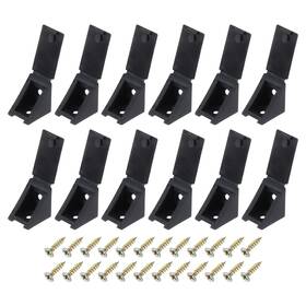 A24060700ux1663 Uxcell 20 Pcs 90 Degree Plastic Corner Braces 20x17x20mm Shelf Right Black