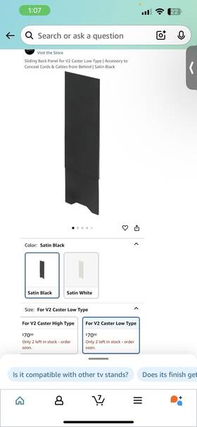 Wl6p75119 V2 Caster D05000117 Sliding Back Panel For Low Type Tv Stand Model