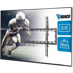 Vanco 741835125390 Fixed Tv Wall Mount Bracket Slim Profile For 37-80 Inch Display Vesa 600x400 Max