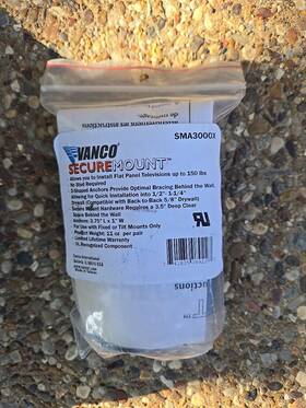 Sma3000x Vanco Securemount Anchors For Flat Panel Tvs Nos