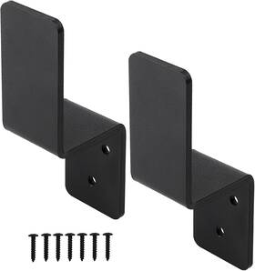 Vanroug 742112110689 2x4 Door Barricade Brackets Z-shape Black Security Lock